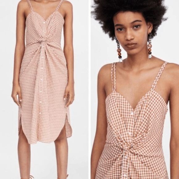 Zara Blogger Favorite Pretty Picnic Midi Dress size Small - Picture 1 of 8